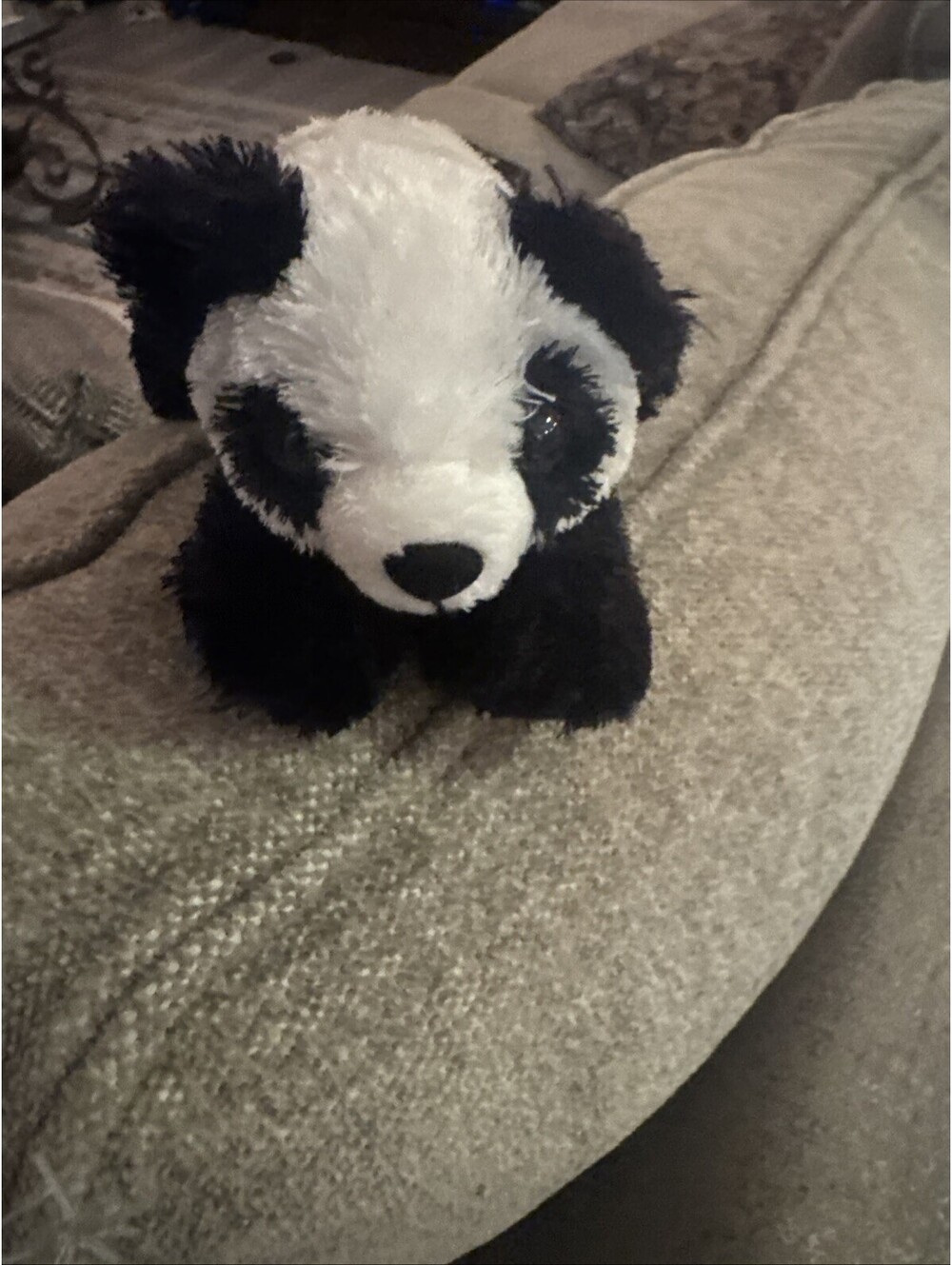Gund Baby Panda Bear Plush Toy Black White Teddy 9" L Stuffed Animal 44880